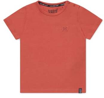 Bio Basic T-shirt NIGEL neon coral - Maat 62/68