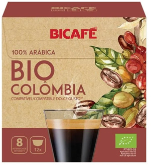 BIO COLOMBIA Bicafé, 12 capsules 100% Arabica compatible DOLCE GUSTO®. Coffee from Colombia 100% organic.