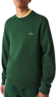 Bio Cotton Fleece Crew Sweater Heren donker groen - XS