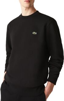 Bio Cotton Fleece Crew Sweater Heren zwart