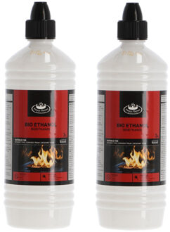 Bio ethanol voor sfeer en tafelhaarden - 2x - 1 liter - voor binnen en buiten