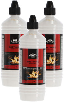 Bio ethanol voor sfeer en tafelhaarden - 3x - 1 liter - voor binnen en buiten