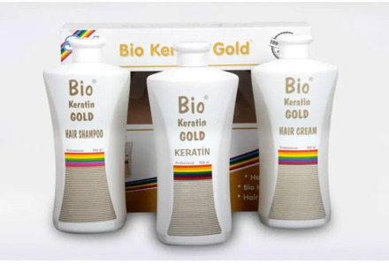 Bio Keratin Gold Permanent Brazilian Blow Dry Shampoo + Keratin and Hair Care Cream 700 ML Full Set Best Choice for Hair 5 Month