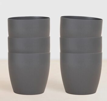 Bio plantenpotten bundel antraciet - P12 (6 stuks)