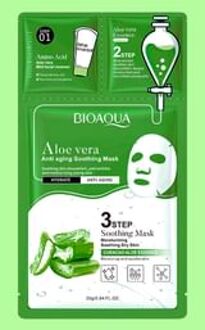BioAqua 3 Steps Aloe Vera Anti Aging Soothing Facial Mask #Mask - 1pc