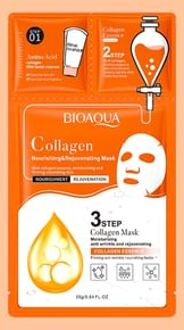 BioAqua 3 Steps Moisturizing Anti Wrinkle and Rejuvenating Collagen Mask #Mask - 1 pc