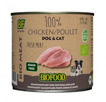 Biofood BF Petfood Biofood Organic 100% kippenvlees natvoer hond & kat (blik 200g) 24 x 200 g