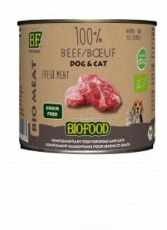 Biofood BF Petfood Biofood Organic 100% rundvlees natvoer hond & kat (200 g) 24 x 200 g