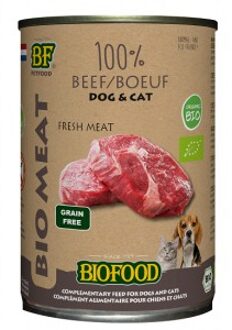 Biofood BF Petfood Biofood Organic 100% rundvlees natvoer hond & kat (400 g) 24 x 400 g