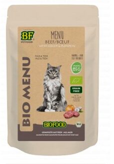 Biofood BF Petfood Biofood Organic Rund Bio menu natvoer kat (zakjes 100 gr) 2 x (20 x 100 g)