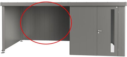 BIOHORT Achterwand Voor Zijdak Berging Neo 2-6 Kwartsgrijs Metallic