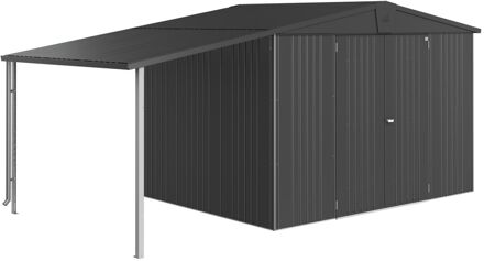 BIOHORT Afdak Voor Tuinhuis Europa 4/5 Donkergrijs Metallic