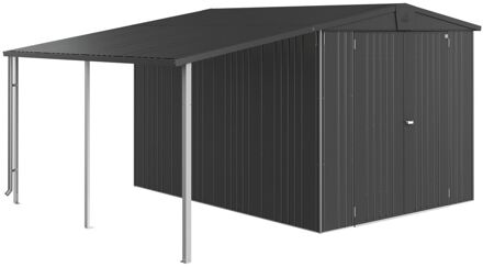BIOHORT Afdak Voor Tuinhuis Europa 6/7 Donkergrijs Metallic