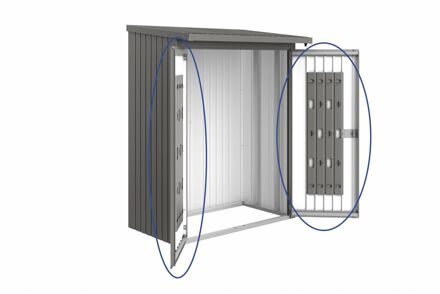 BIOHORT Deurpakket Woodstock 150 Kwartsgrijs Metallic 138x172,5cm