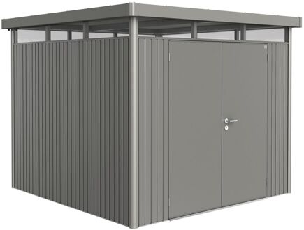 BIOHORT Highline H4 kwartsgrijs metallic 2 deurs - 275 x 275 x 222 cm