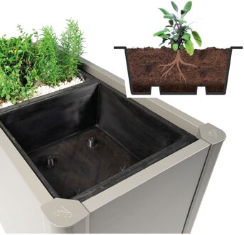 BIOHORT Inzetstuk Voor Plantenbak Belvedere - Kunststof - 50 X 50 X 18 Cm - 3 Stuks - Met Drainagegaten