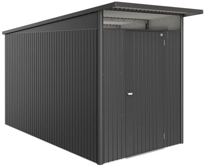 BIOHORT Metalen Tuinhuis Avantgarde - Donkergrijs Metallic - 180x380cm - Enkele Deur