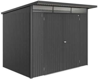 BIOHORT Metalen Tuinhuis Avantgarde - Donkergrijs Metallic - 260x220cm - Dubbele Deur