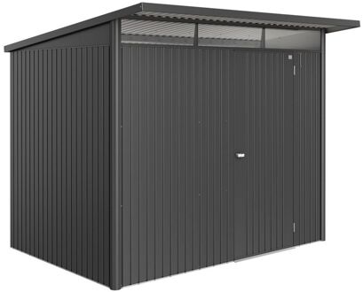 BIOHORT Metalen Tuinhuis Avantgarde - Donkergrijs Metallic - 260x220cm - Enkele Deur