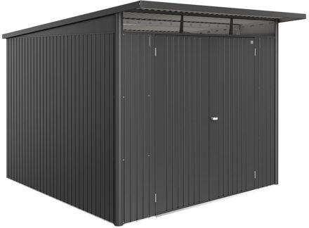 BIOHORT Metalen Tuinhuis Avantgarde - Donkergrijs Metallic - 260x300cm - Dubbele Deur