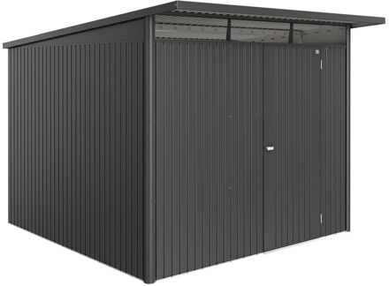 BIOHORT Metalen Tuinhuis Avantgarde - Donkergrijs Metallic - 260x300cm - Enkele Deur