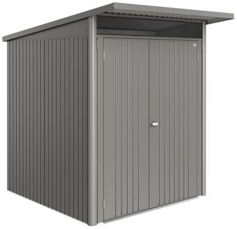 BIOHORT Metalen Tuinhuis Avantgarde - Kwartsgrijs Metallic - 180x220cm - Dubbele Deur
