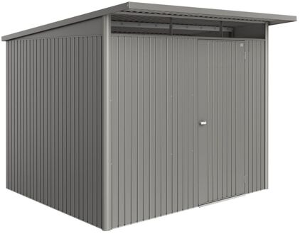 BIOHORT Metalen Tuinhuis Avantgarde - Kwartsgrijs Metallic - 260x260cm - Enkele Deur
