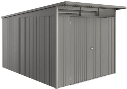 BIOHORT Metalen Tuinhuis Avantgarde - Kwartsgrijs Metallic - 260x380cm - Dubbele Deur