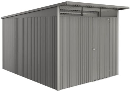 BIOHORT Metalen Tuinhuis Avantgarde - Kwartsgrijs Metallic - 260x380cm - Enkele Deur