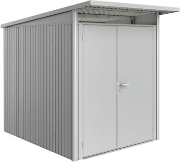 BIOHORT Metalen Tuinhuis Avantgarde - Zilver Metallic - 180x260cm - Dubbele Deur - Met Lessenaarsdak