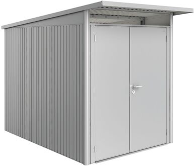 BIOHORT Metalen Tuinhuis Avantgarde - Zilver Metallic - 180x300cm - Dubbele Deur - Met Lessenaarsdak