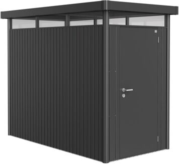 BIOHORT Metalen Tuinhuis Highline - Donkergrijs Metallic - 155x275cm - Enkele Deur