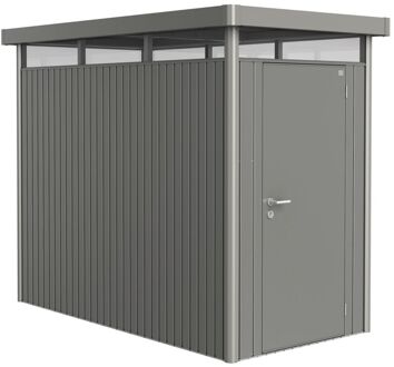BIOHORT Metalen Tuinhuis Highline - Kwartsgrijs Metallic - 155x275cm - Enkele Deur