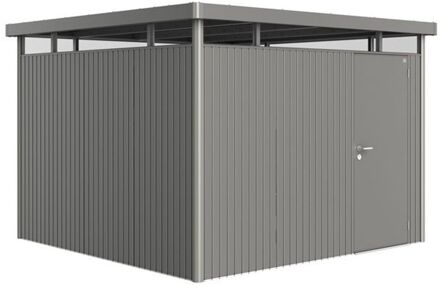 BIOHORT Metalen Tuinhuis Highline - Kwartsgrijs Metallic - 314x314cm - Enkele Deur