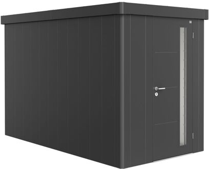 BIOHORT Metalen Tuinhuis Neo - Donkergrijs Metallic - 180x348cm - Enkele Deur