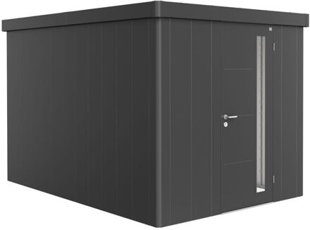 BIOHORT Metalen Tuinhuis Neo - Donkergrijs Metallic - 236x348cm - Enkele Deur