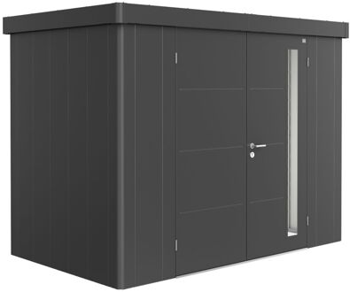 BIOHORT Metalen Tuinhuis Neo - Donkergrijs Metallic - 292x180cm - Dubbele Deur