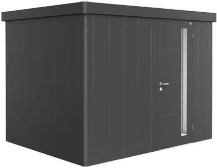 BIOHORT Metalen Tuinhuis Neo - Donkergrijs Metallic - 292x236cm - Enkele Deur