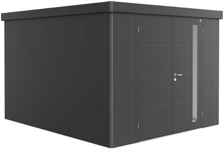BIOHORT Metalen Tuinhuis Neo - Donkergrijs Metallic - 292x348cm - Dubbele Deur
