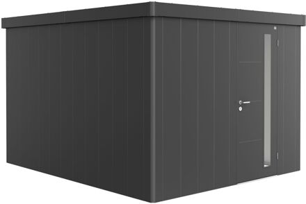 BIOHORT Metalen Tuinhuis Neo - Donkergrijs Metallic - 292x348cm - Enkele Deur