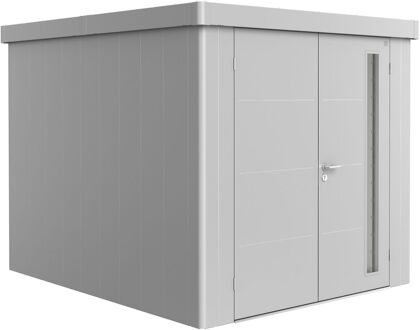 BIOHORT Metalen Tuinhuis Neo - Zilver Metallic - 236x292cm - Dubbele Deur