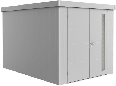 BIOHORT Metalen Tuinhuis Neo - Zilver Metallic - 236x348cm - Dubbele Deur