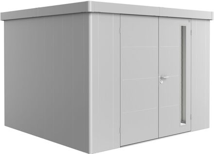 BIOHORT Metalen Tuinhuis Neo - Zilver Metallic - 292x292cm - Dubbele Deur