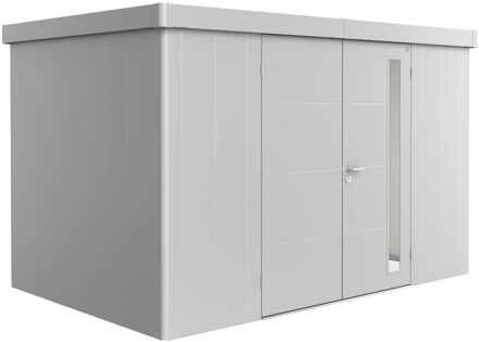 BIOHORT Metalen Tuinhuis Neo - Zilver Metallic - 348x236cm - Dubbele Deur