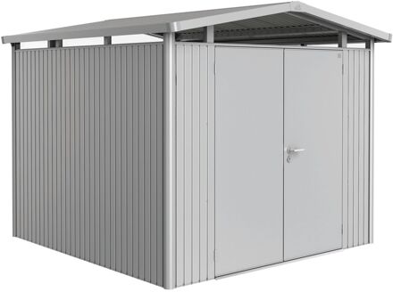BIOHORT Metalen Tuinhuis Panorama - Zilver Metallic - 273x278cm - Dubbele Deur