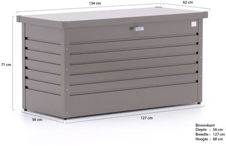 BIOHORT Opbergbox/Hobbybox 130 kwartsgrijs metallic - 134 x 62 x 71 cm