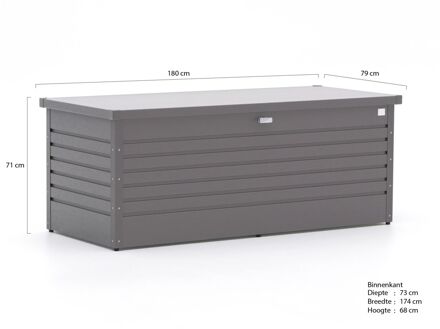 BIOHORT Opbergbox/Hobbybox 180 donkergrijs metallic - 181 x 79 x 71 cm