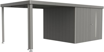 BIOHORT Overkapping Voor Tuinhuis Neo 3a/3b/3c/3d Kwartzgrijs Metallic 300x291x220cm