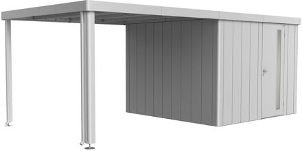 BIOHORT Overkapping Voor Tuinhuis Neo 3a/3b/3c/3d Zilver Metallic 300x291x220cm