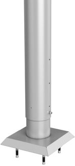 BIOHORT Paal Schutting (schroeven) 135 Cm Hoogte Verstelbaar Zilver-metallic